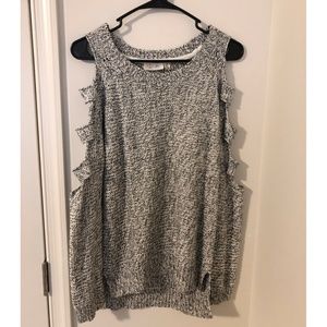 Black and white cut out sweater